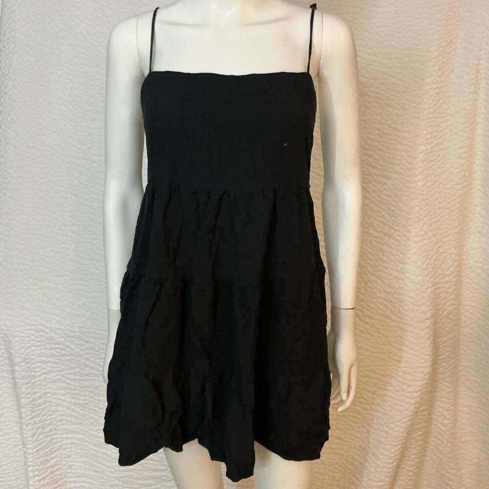 Abercrombie & Fitch Tiered Mini Dress Size M Black Smocked Sundress